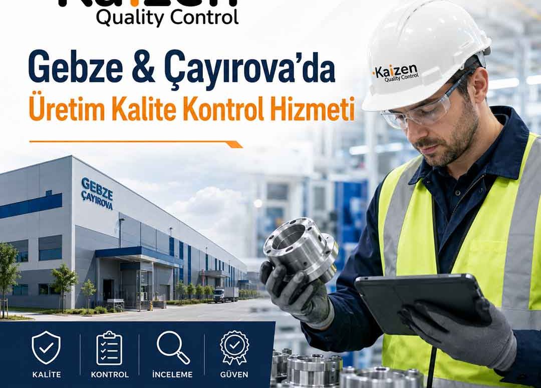 Modern, profesyonel ve dikkat çekici bir blog kapak görseli tasarla. Görsel 1080x1080 kare format olmalı. Tema: “Gebze ve Çayırova’da üretim kalite kontrol hizmeti”. Arka planda modern sanayi bölgesi, üretim hattı, fabrika dış cephesi ve kalite kontrol sürecini temsil eden sade görsel öğeler yer alsın. Ön planda baretli ve yelekli bir kalite kontrol uzmanı, elinde tablet veya kontrol formu ile üretim parçasını inceliyor gibi görünsün. Görsel kurumsal, güven veren ve sanayi firmalarına hitap eden bir yapıda olmalı. Renk paleti açık gri, beyaz, lacivert, mavi ve hafif turuncu vurgu renklerinden oluşsun. Kompozisyon temiz, ferah ve okunabilir olmalı. Fazla yazı kullanılmasın. Blog kapağı ve sosyal medya paylaşımı için uygun, net, kaliteli ve profesyonel bir tasarım dili kullanılsın. Gerçekçi ama modern reklam görseli tarzında olsun. Kalite, güven, denetim, üretim ve profesyonellik hissi güçlü şekilde verilmelidir. Görsel Üzerinde Kullanılacak Metin Gebze & Çayırova’da Üretim Kalite Kontrol Hizmeti